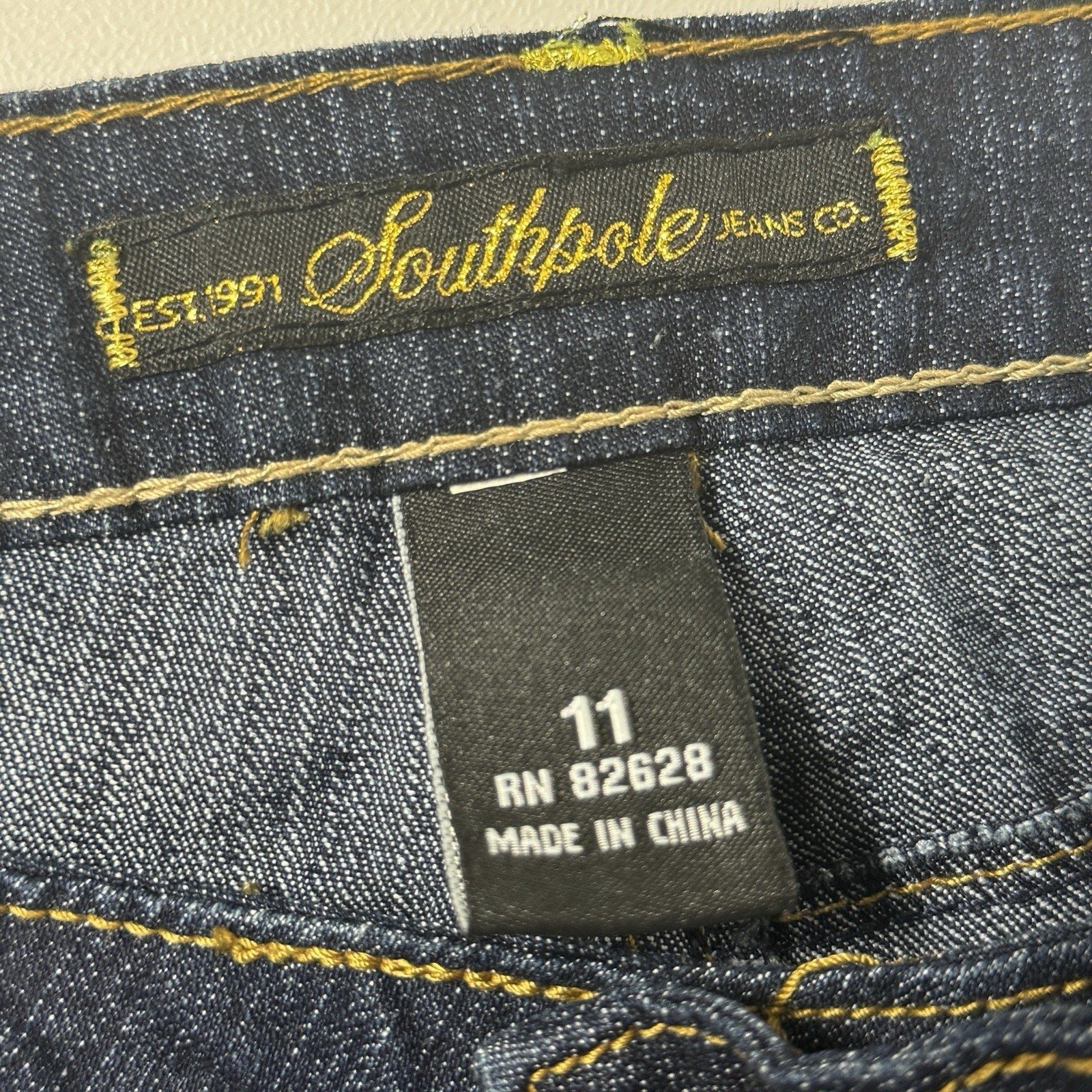 Southpole Studded Pocket Flare Bootcut Jeans Womens Size 11 Y2K Dark Wash
