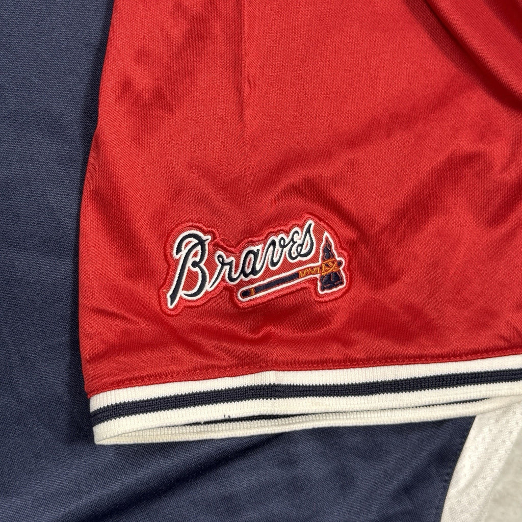 Vtg Majestic Atlanta Braves Baseball Cool Base BP Jersey Mens 4XL 4X V-Neck Blue
