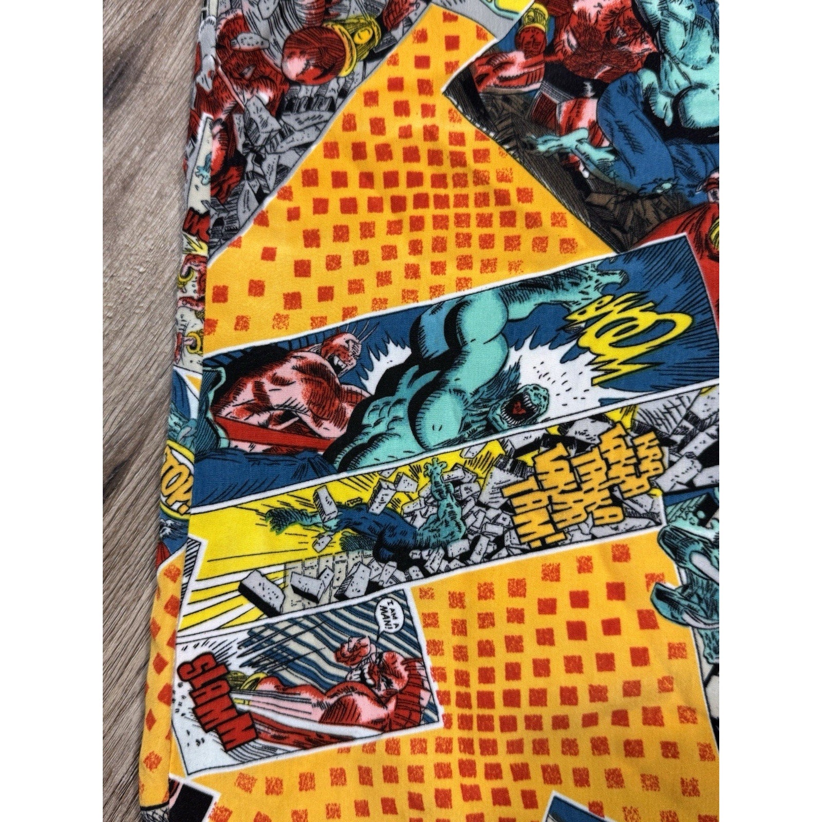 Vtg KAD Comic Book All Over Print Button Up Shirt Marvel Style XL Thor Hulk Y2K