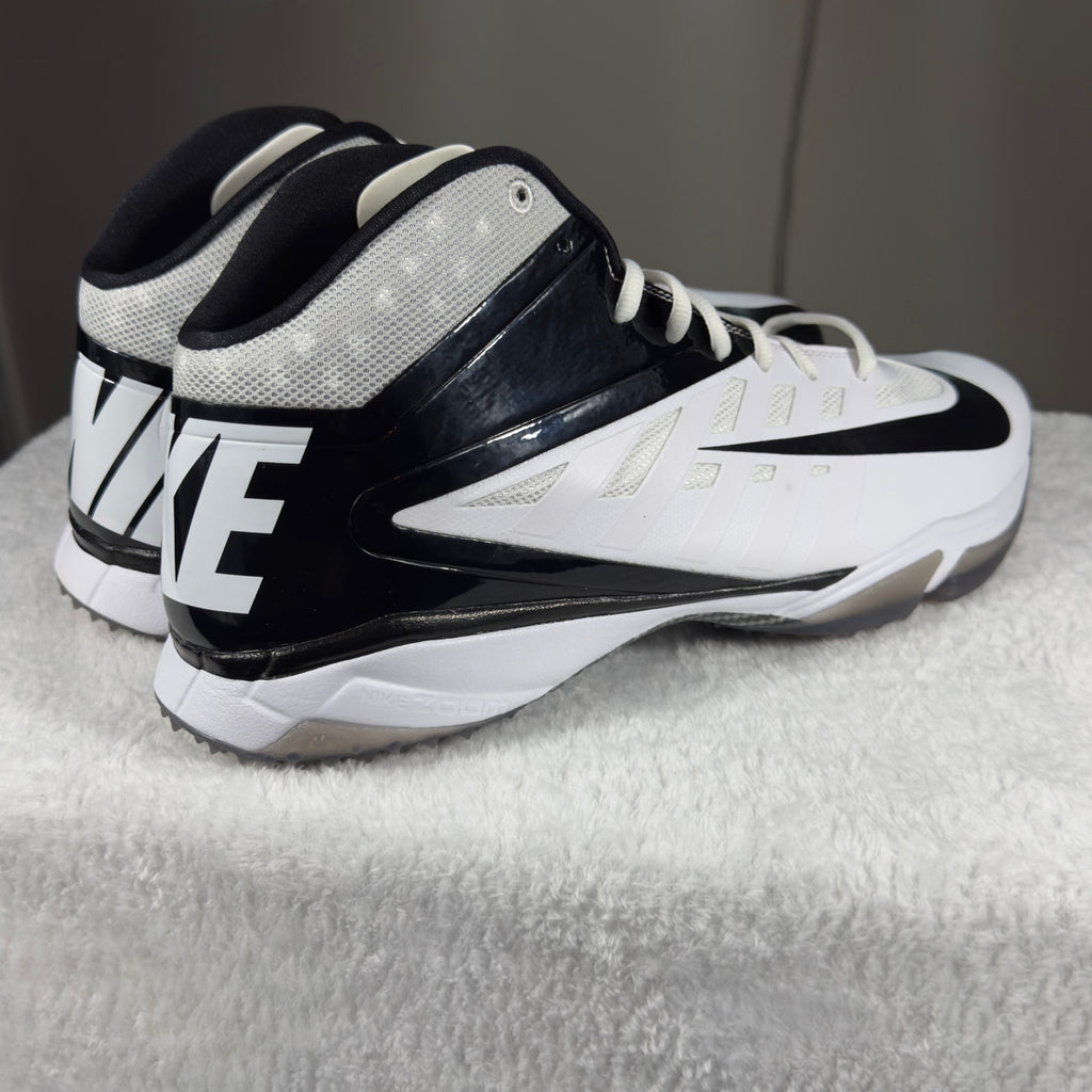 Nike Alpha Menace Mid Football Cleats White Black 527879-100 Mens 15