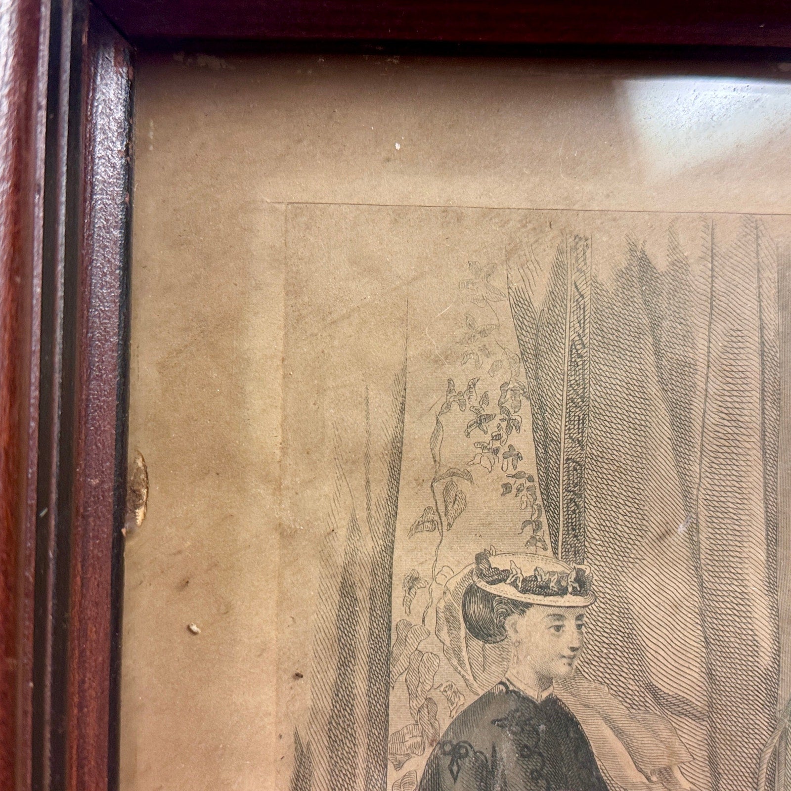 Antique 1867 Godey’s Lady’s Book Fashion Plate Victorian Print Framed 14x12