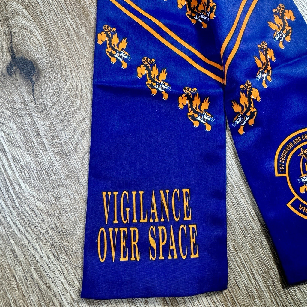 VTG 1990s RAMA World 1st Command & Control Squadron Flight Scarf USAF Space 46”
