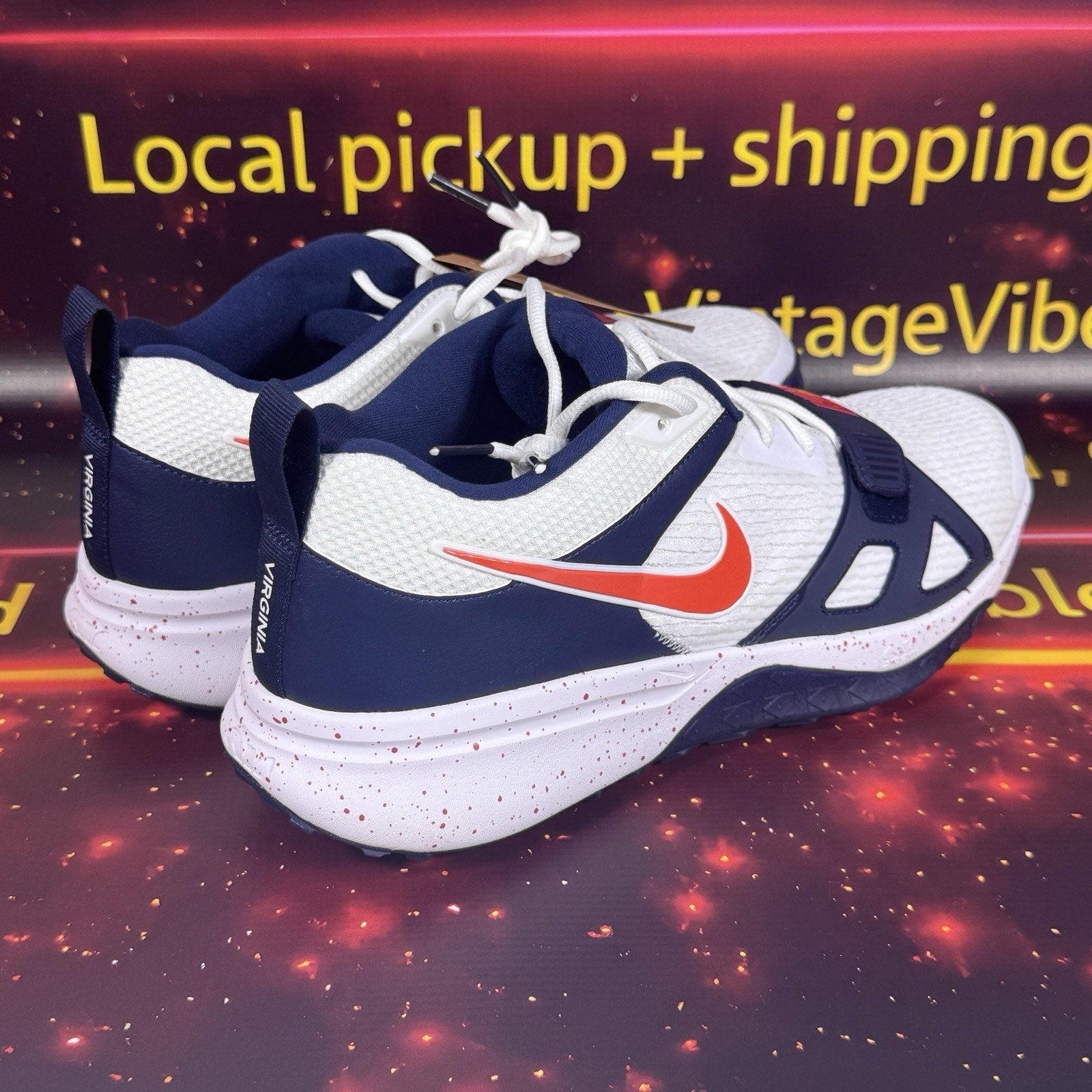Nike Air Zoom Diamond Turf Elite Virginia PE Baseball Shoes Men 13 HQ1432-100