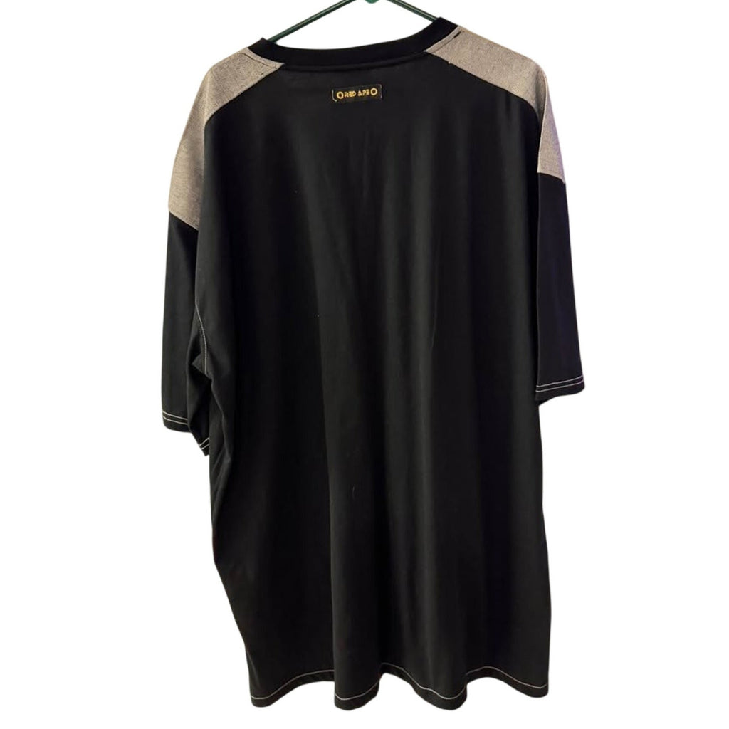 Red Ape Men’s 4XL Black V-Neck Utility Pocket Shirt NWT Y2K Streetwear