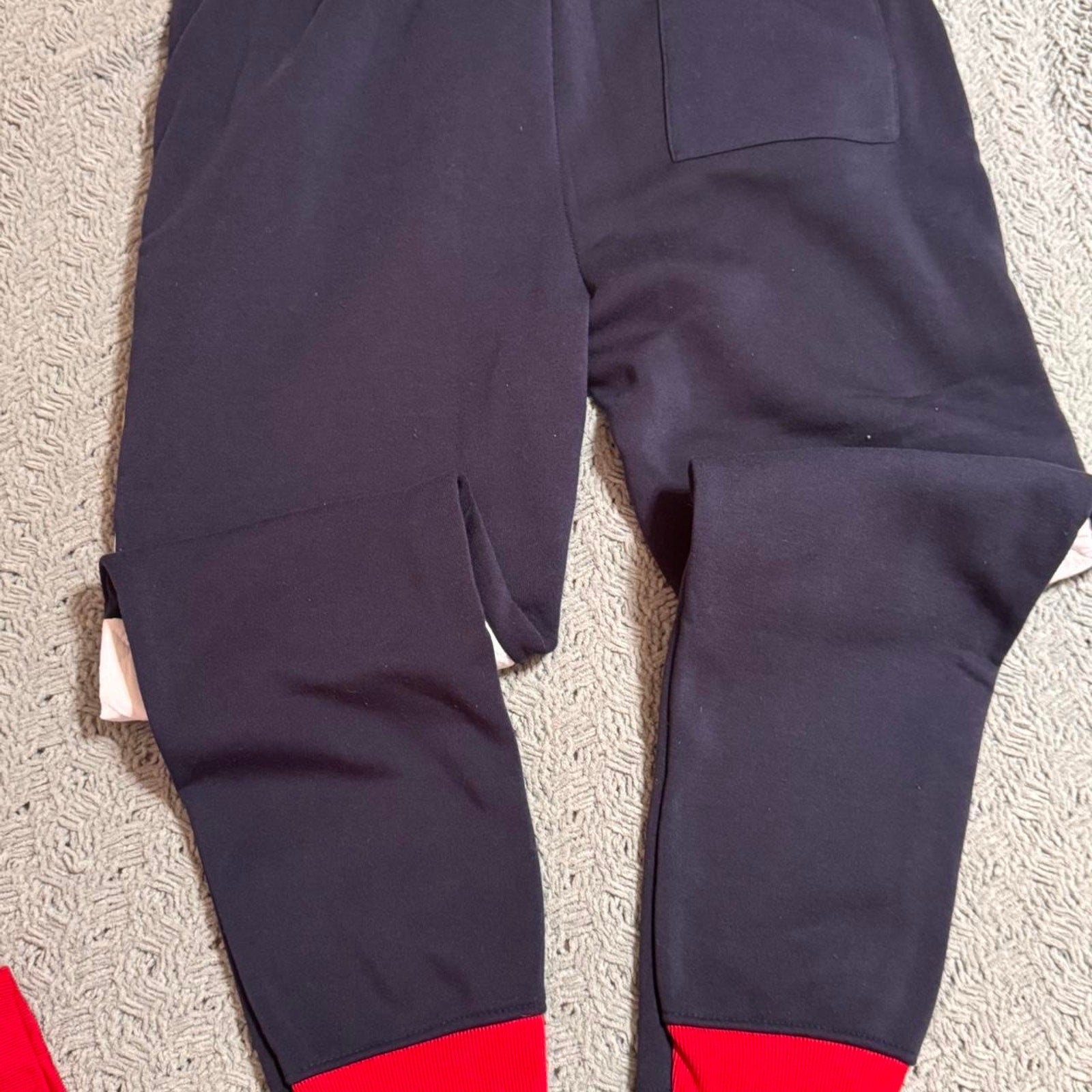 Red Ape Tracksuit 3XL Colorblock Quilted Jogger Jacket Navy Red Cream Streetwear