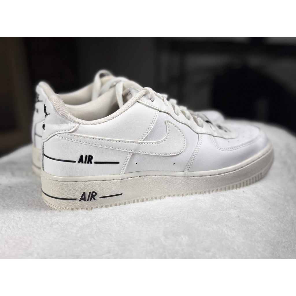 Nike Air Force 1 Low White Black Outline CJ4092-100 Youth Sz 7Y Men 7 Women 8.5