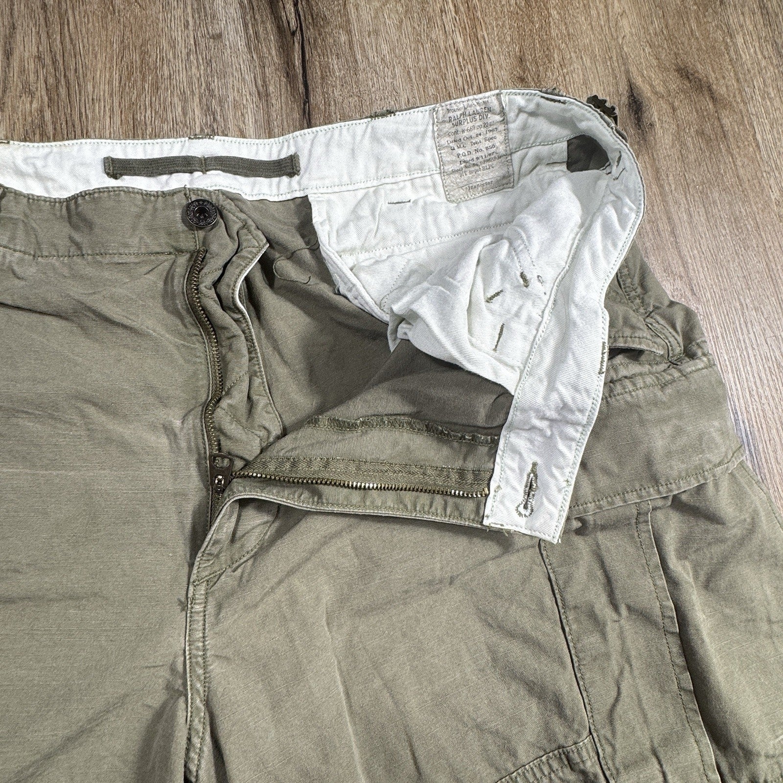 Polo Ralph Lauren Surplus Utility Cargo Shorts Mens 36 Green Cotton Combat Y2K