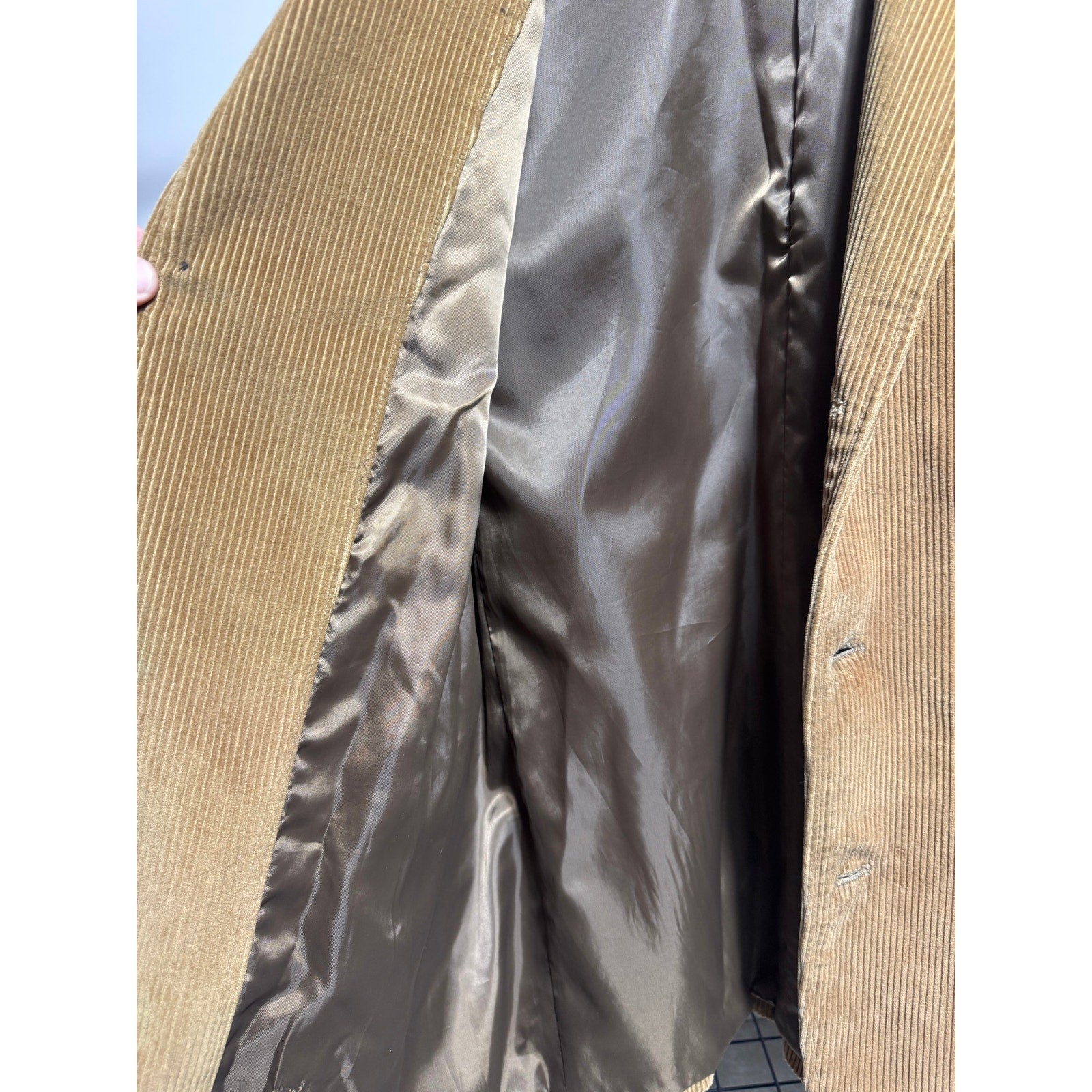 Abercrombie & Fitch Tan Corduroy Sport Coat Blazer Jacket Large L Brown 3 Y2K