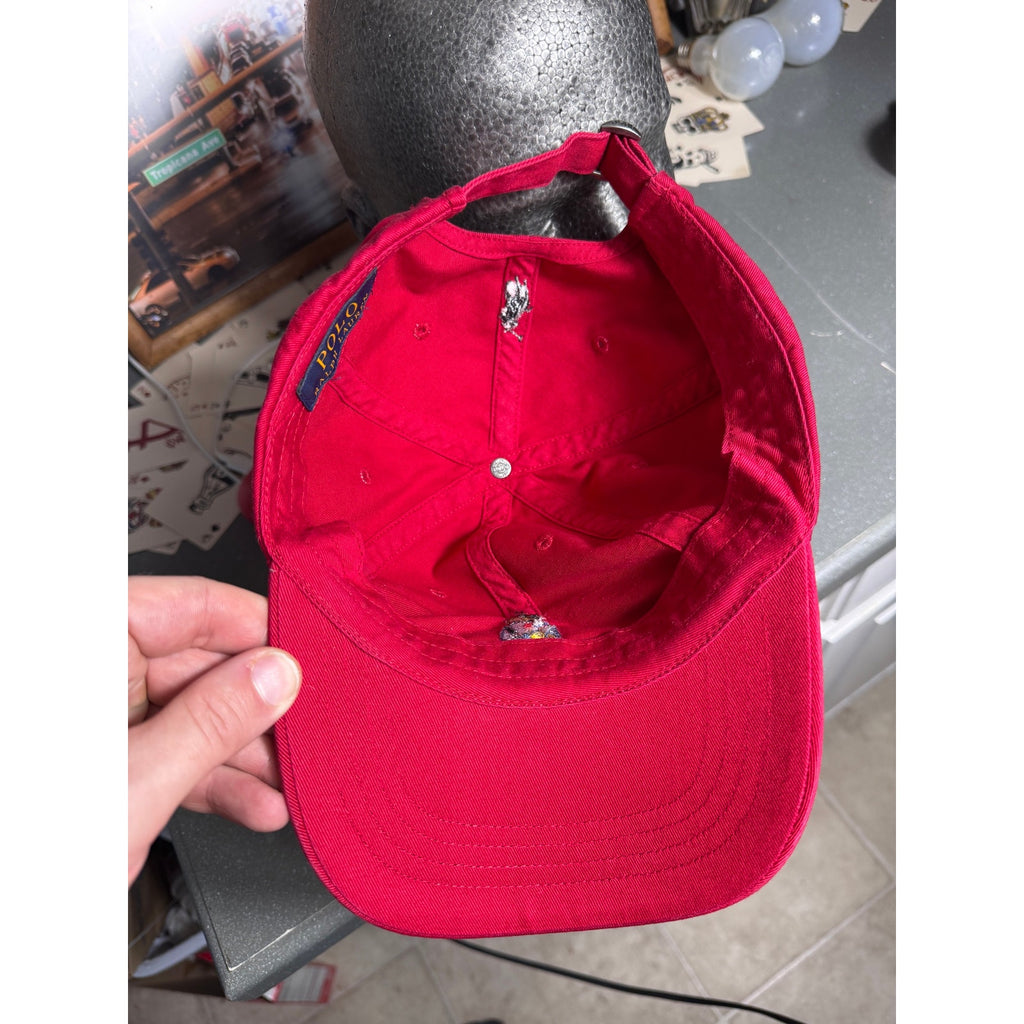 Rare Atlanta Exclusive Polo Ralph Lauren Polo Bear ATL Strapback Hat Red Dad Cap