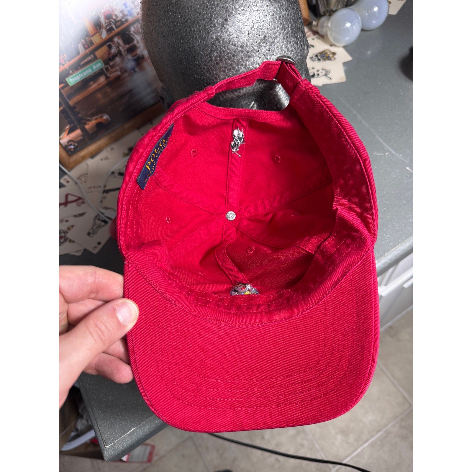 Rare Atlanta Exclusive Polo Ralph Lauren Polo Bear ATL Strapback Hat Red Dad Cap