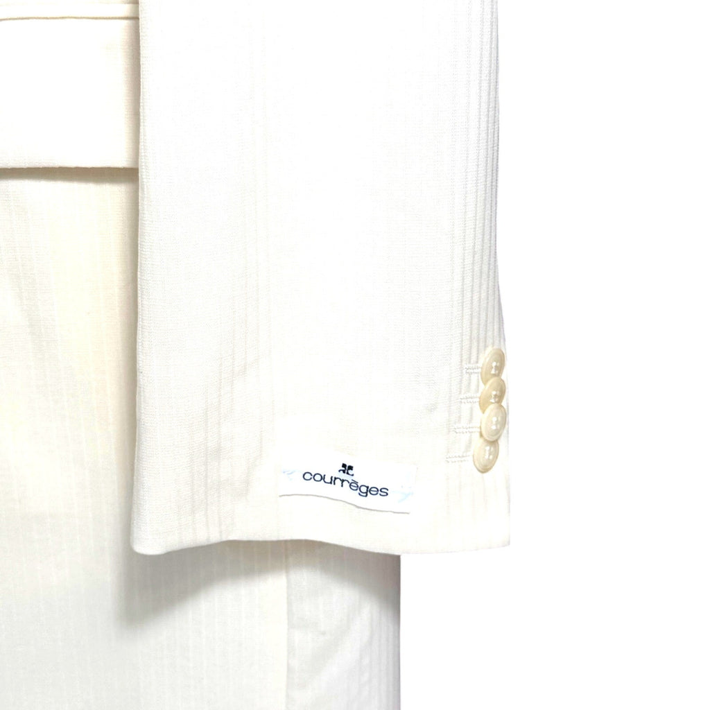 NWT Courrèges Homme Ivory Virgin Wool 2 Piece Suit EU 47 French Designer