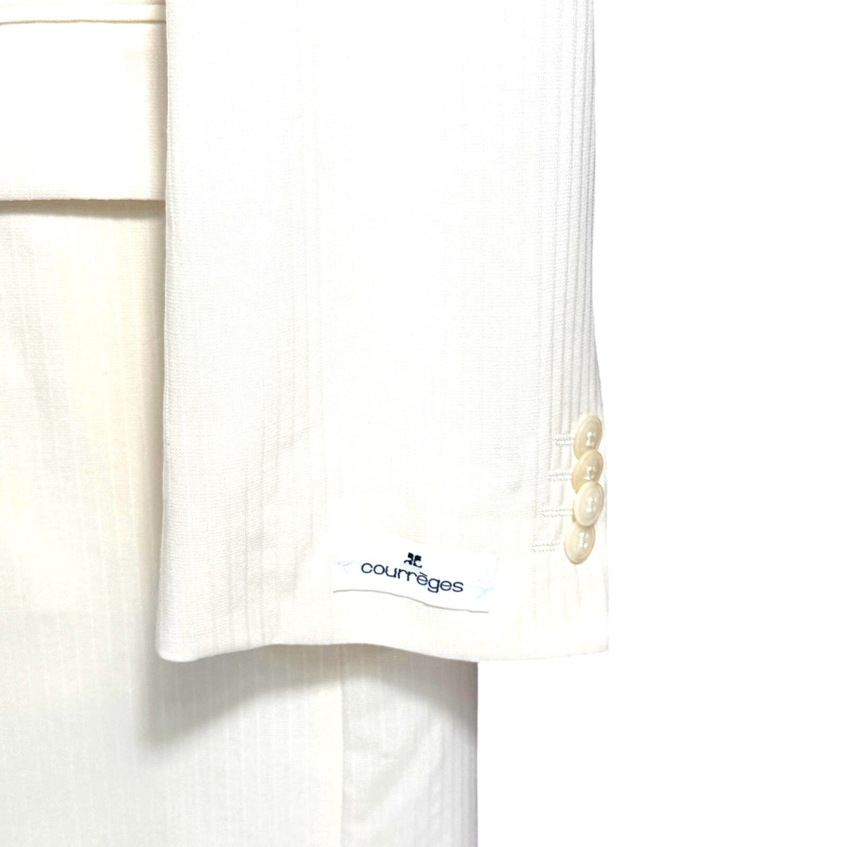 Courrèges Homme Men's Ivory Virgin Wool 2 Piece Designer Suit France US 38