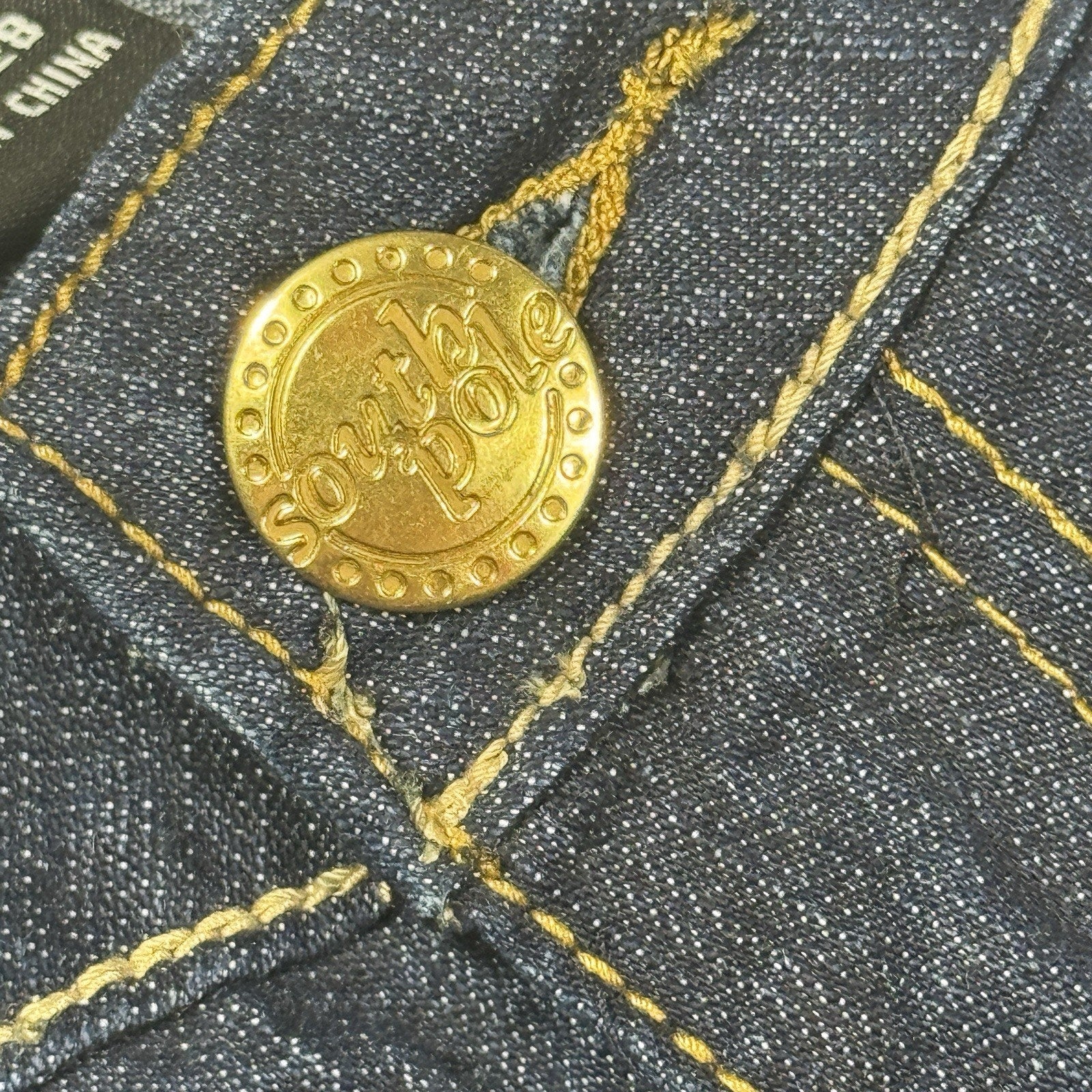 Southpole Studded Pocket Flare Bootcut Jeans Womens Size 11 Y2K Dark Wash
