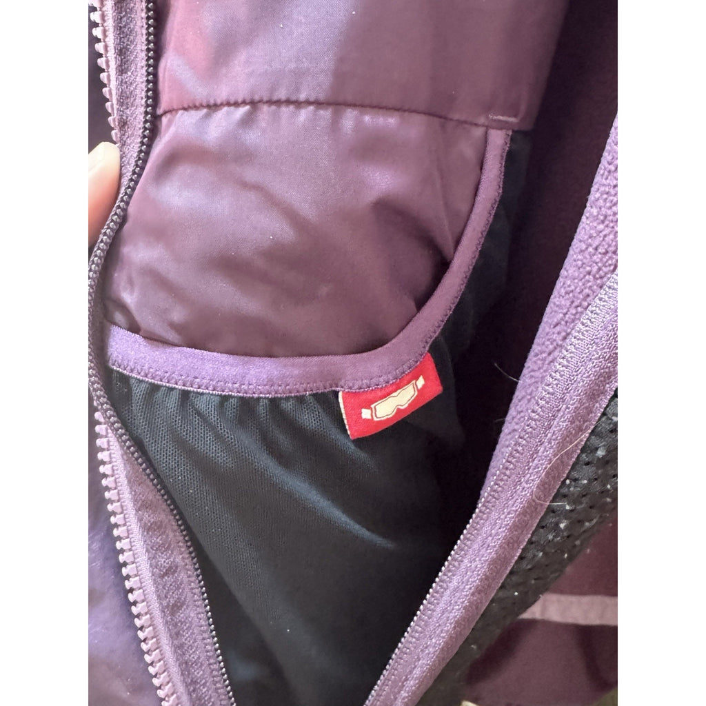 Vtg LL Bean Jacket Womens Petite Medium Purple Warm Up Fleece Lined Ski Snow M