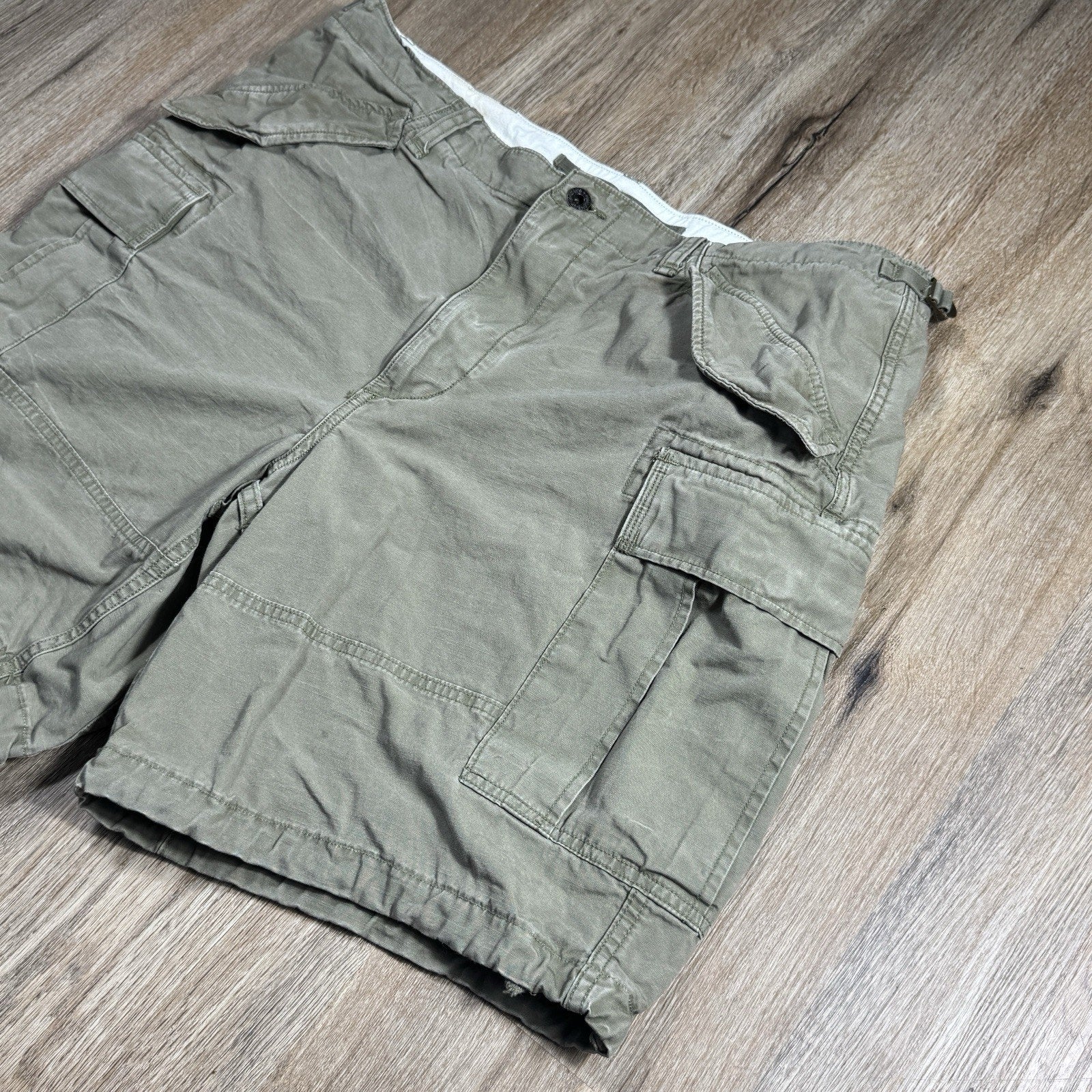 Polo Ralph Lauren Surplus Utility Cargo Shorts Mens 36 Green Cotton Combat Y2K
