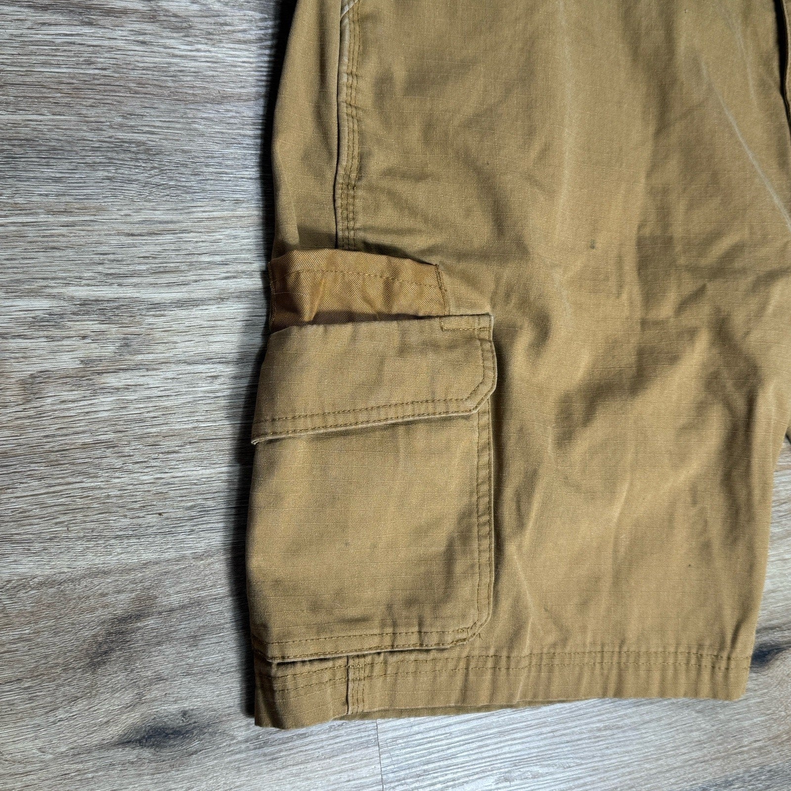 Genuine Dickies Ripstop Cargo Shorts Mens 40 Brown Relaxed Fit Work Utility