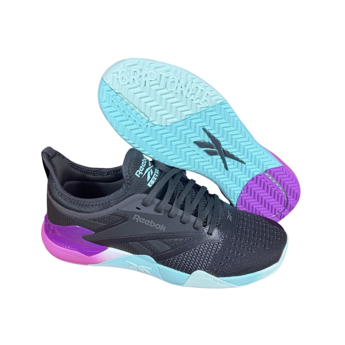 Reebok Nano Court Pickleball Tennis Shoes Grey Purple Aqua 100212266 M10 W11.5