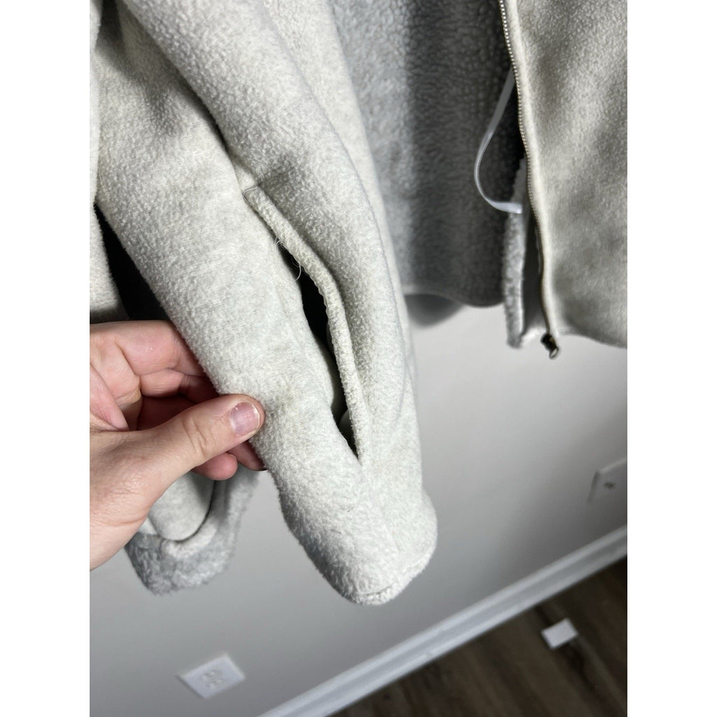 Vintage Fuda Studio Jacket Women’s L Gray Sherpa Fleece Zip-Up Soft Cozy Retro
