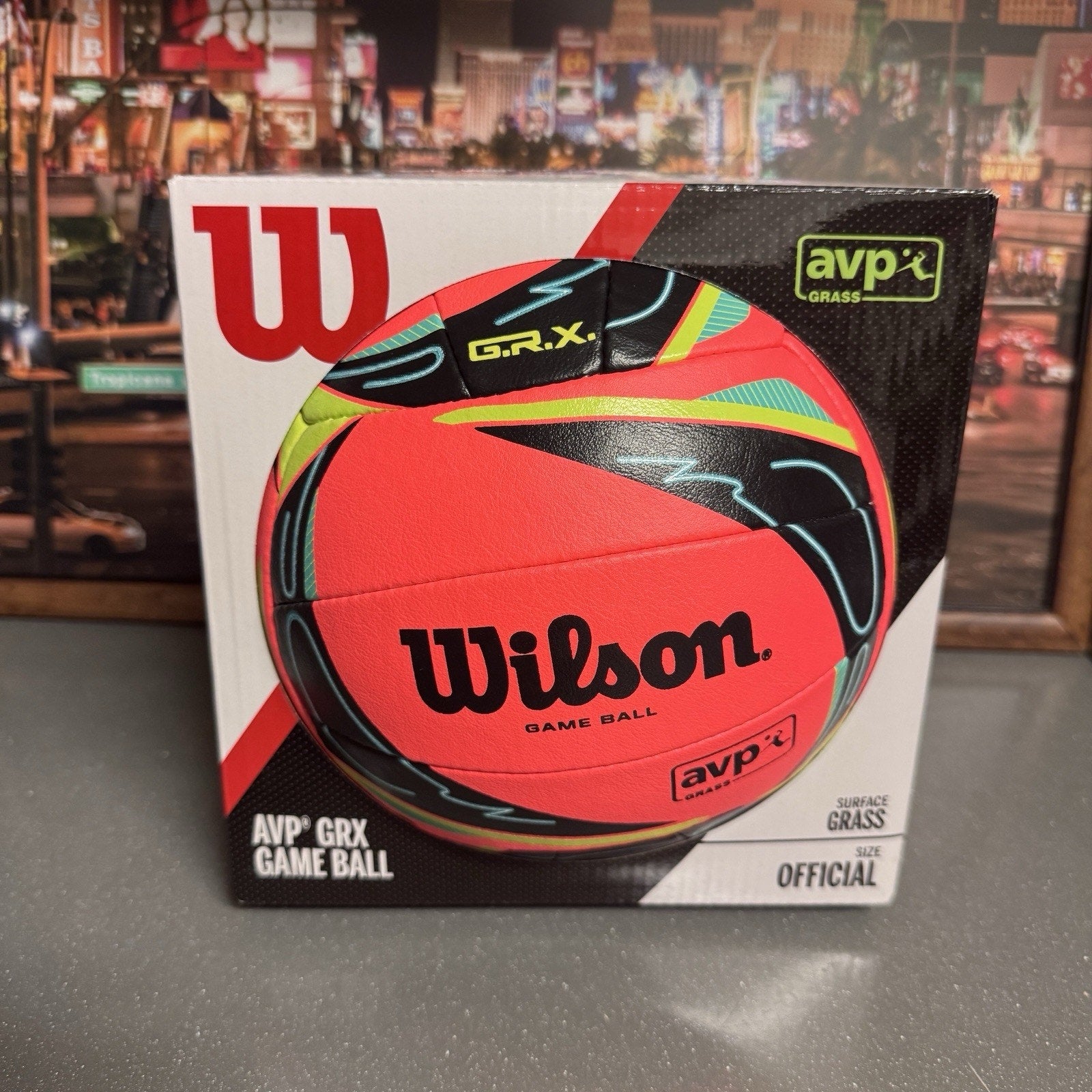 Wilson AVP GRX Grass Game Ball Volleyball Official Size New in Box Neon Pink