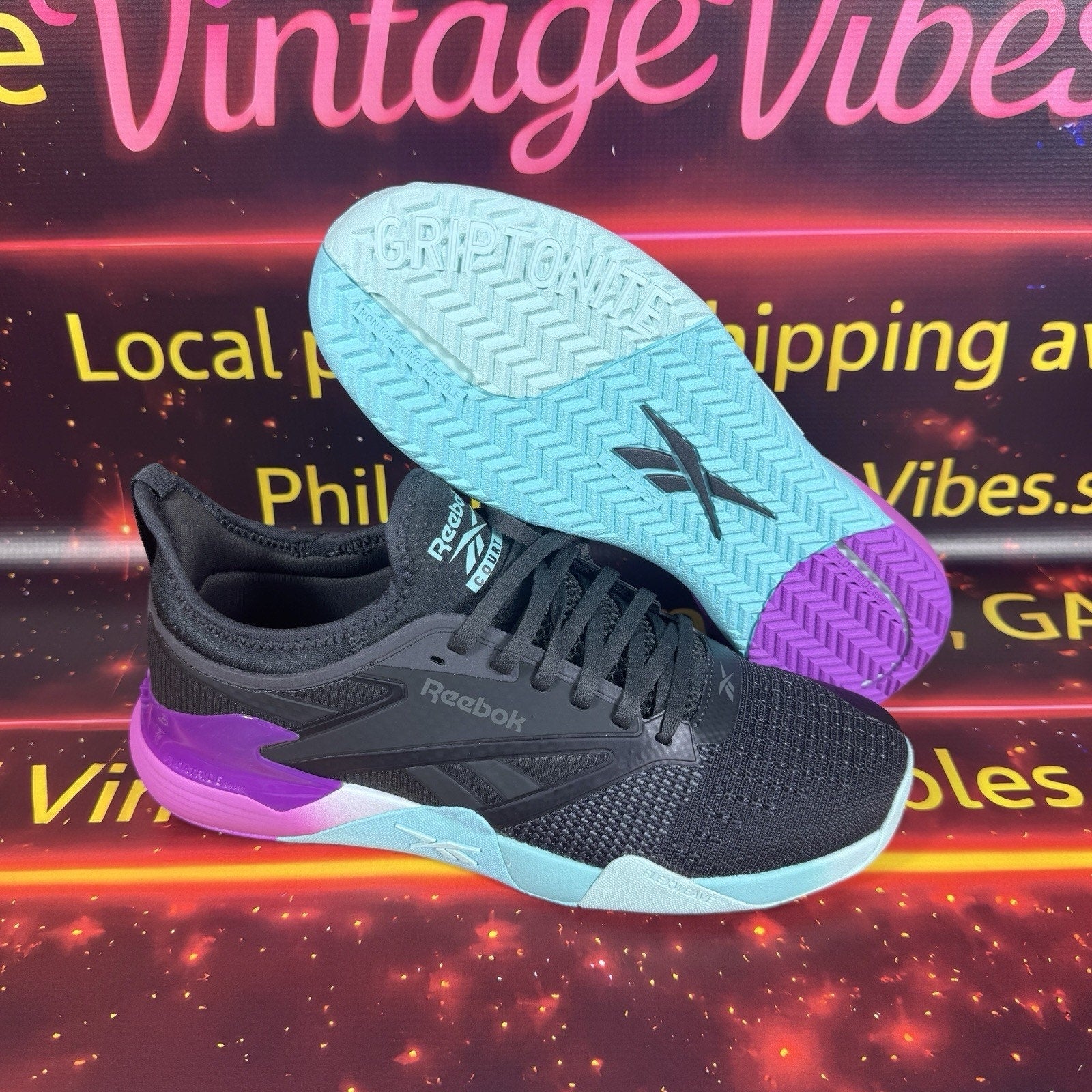 Reebok Sneaker Training 100212266 Nano Court Grey Purple Aqua Men’s 9 Women 10.5