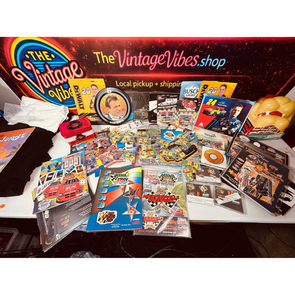 Vintage NASCAR Memorabilia Collection Lot Jeff Gordon Mark Martin Daytona Diecast Programs Pins Patc