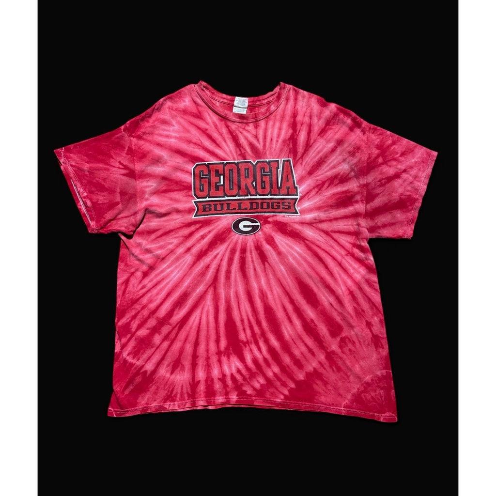 Georgia Bulldogs Tie Dye T Shirt XL Red Spiral NCAA College Football Fan Tee