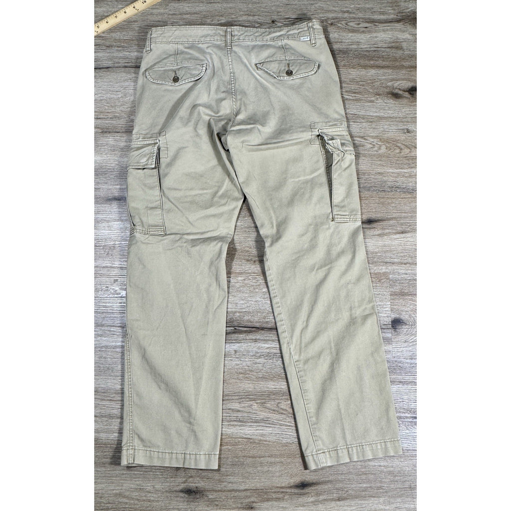 Levi's Cargo Pants Men's 34x30 Khaki Beige Utility Military Tactical Hiking Y2K
