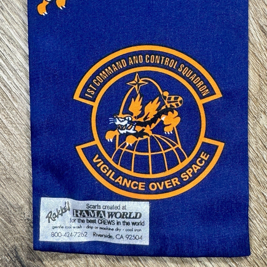 VTG 1990s RAMA World 1st Command & Control Squadron Flight Scarf USAF Space 46”