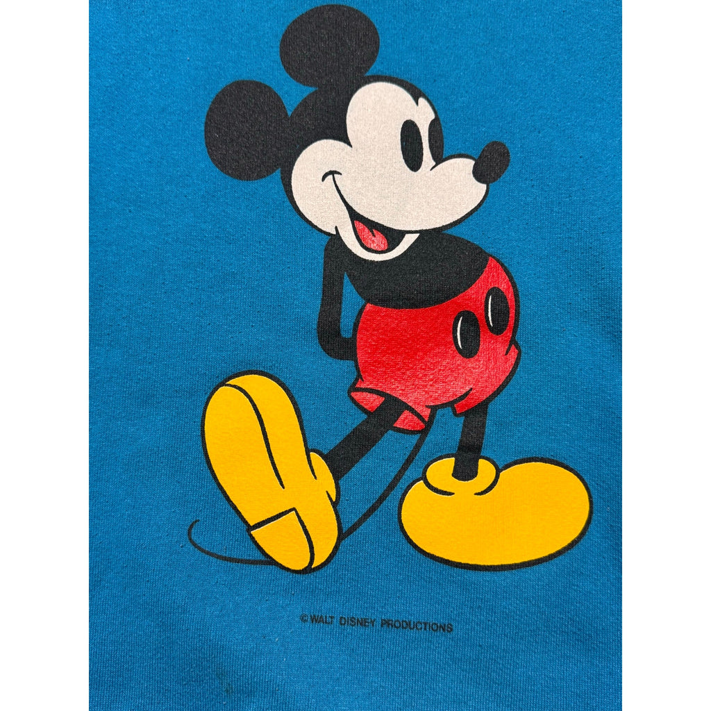 Vintage Mickey Mouse Sweatshirt XL USA Jerzees 90s Disney Crewneck Blue Graphic