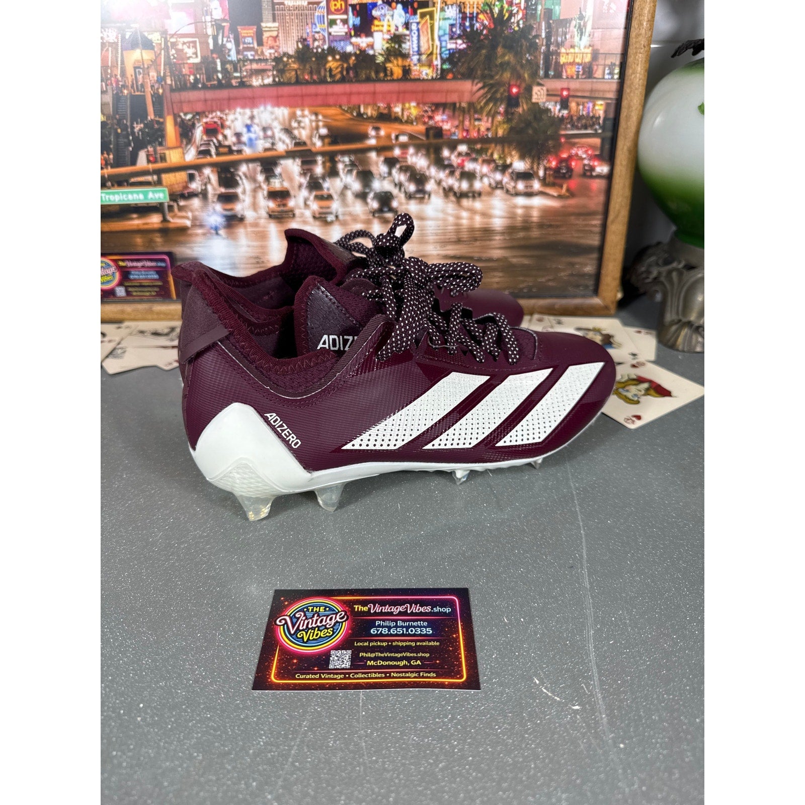 Adidas Adizero Electric.1 Football Cleats Burgundy White IF4196 Men’s 7.5 New