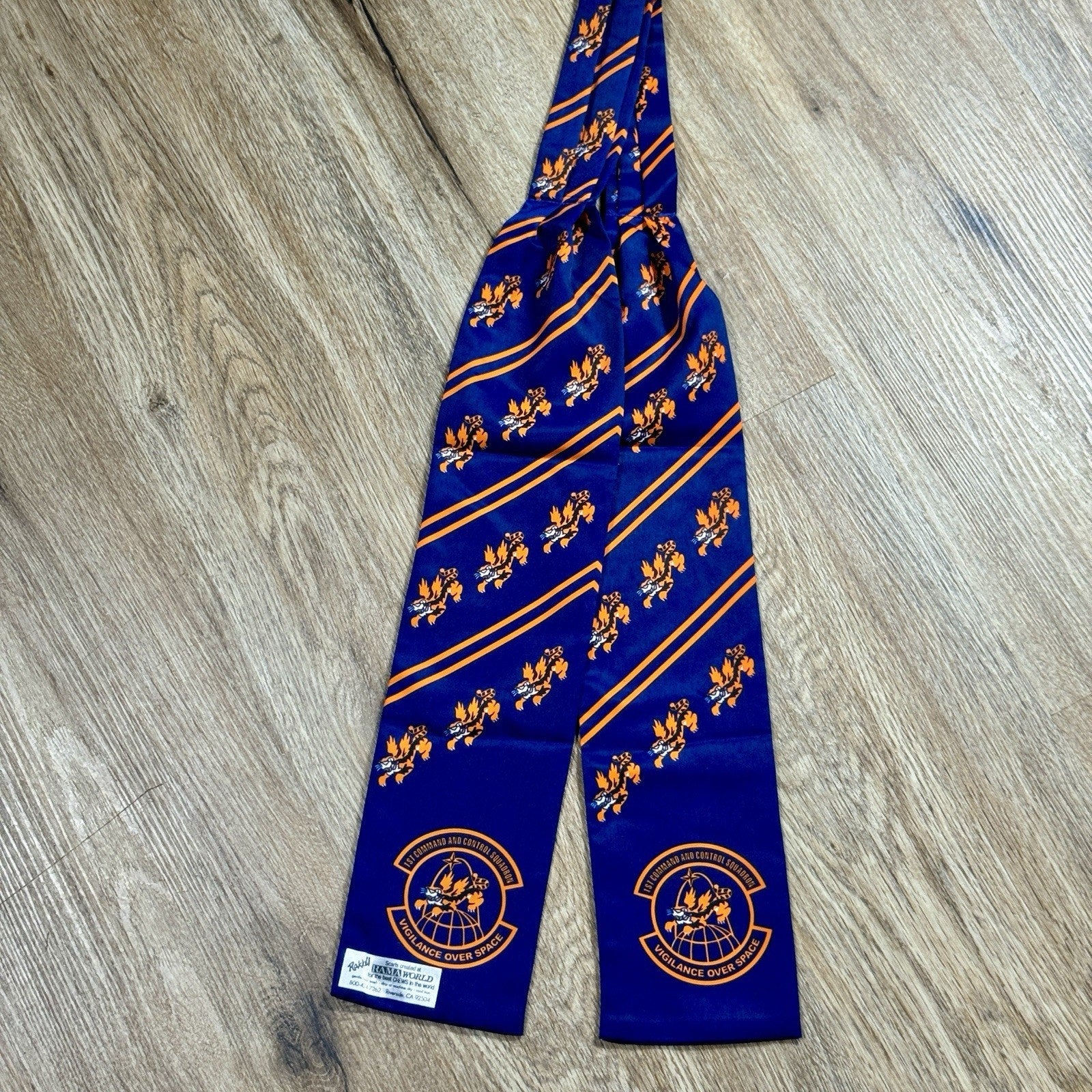 VTG 1990s RAMA World 1st Command & Control Squadron Flight Scarf USAF Space 46”