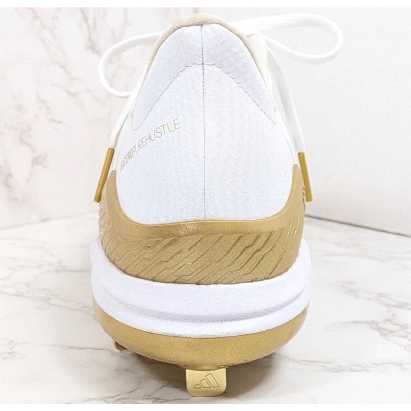 Adidas Women's Adizero PureHustle 3 Elite Metal Softball Cleats White/Gold Sz 13
