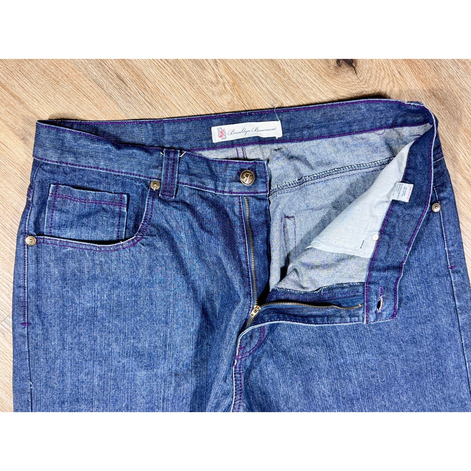 Brooklyn Basement Wide Leg Baggy Jeans Men’s 40x32 Dark Wash Y2K Skater Hip Hop