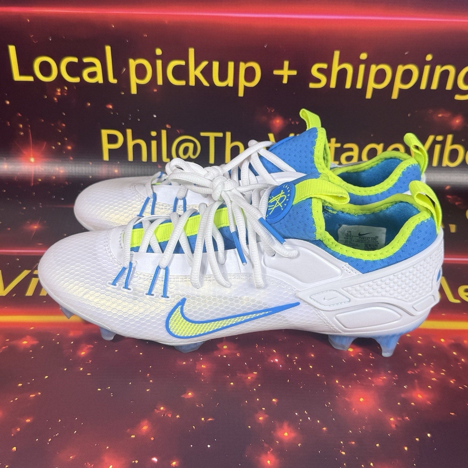 Nike Huarache 9 Elite Low LAX SE Lacrosse Cleats Men's Size 9.5 FV6147-100 New