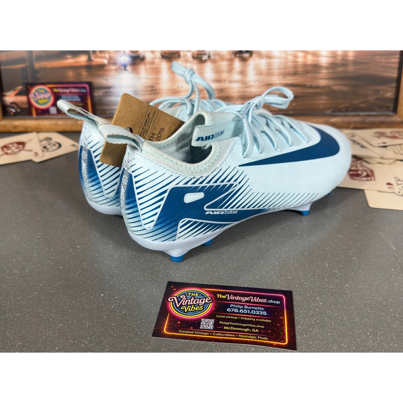 Nike Mercurial Air Zoom Soccer Cleats FQ8392-400 Men’s 5 5Y Women’s 6.5 Blue FG