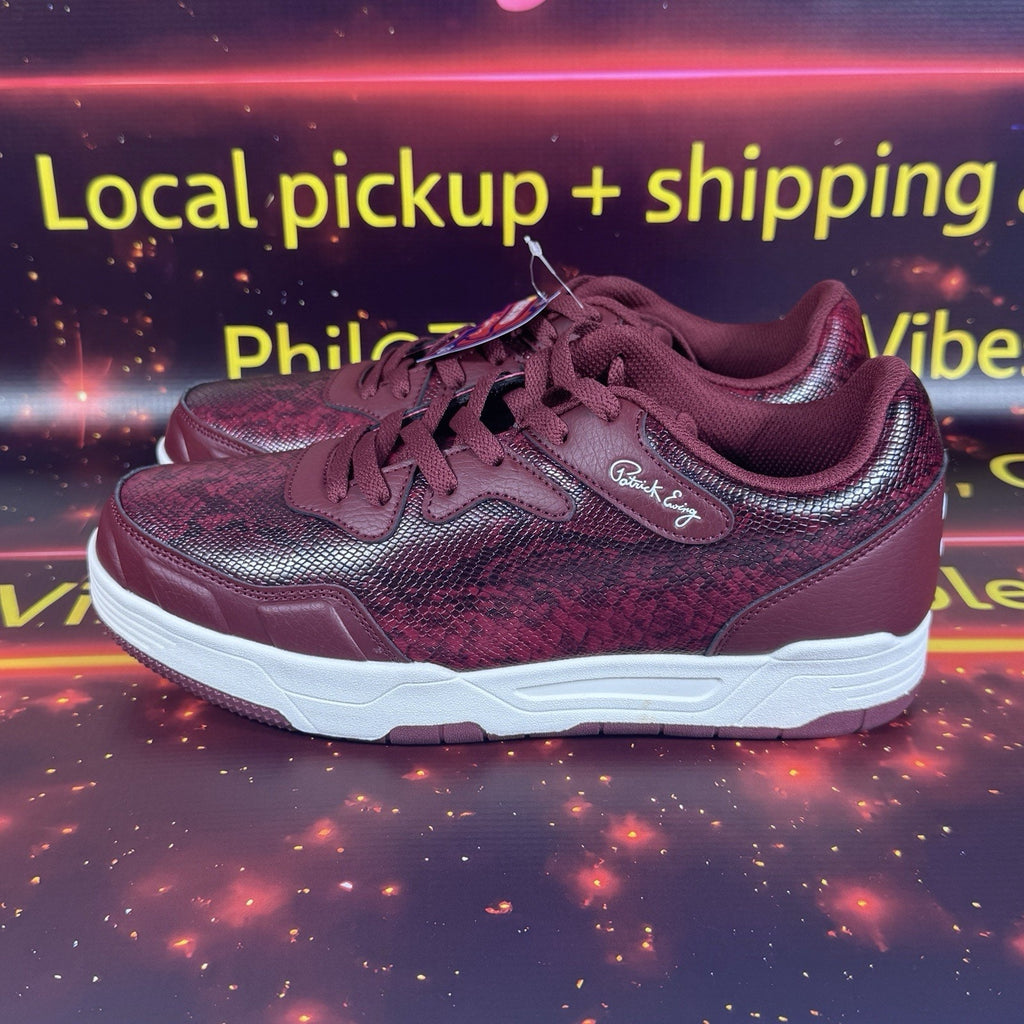Patrick Ewing Rebound Backcourt Snake Burgundy Sneakers Shoes 1RMSN06-117 8.5
