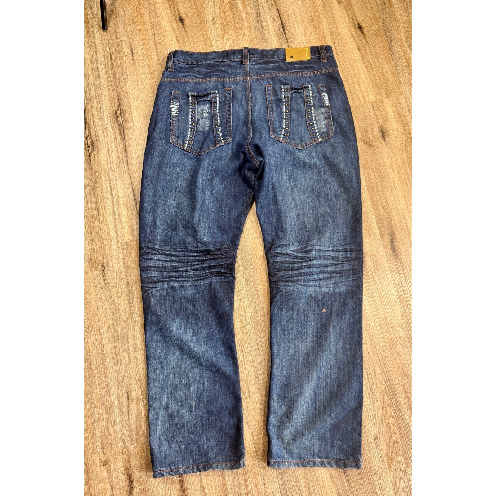 Evolution In Design Y2K Baggy Jeans Men’s 40x32 Distressed Studded Denim