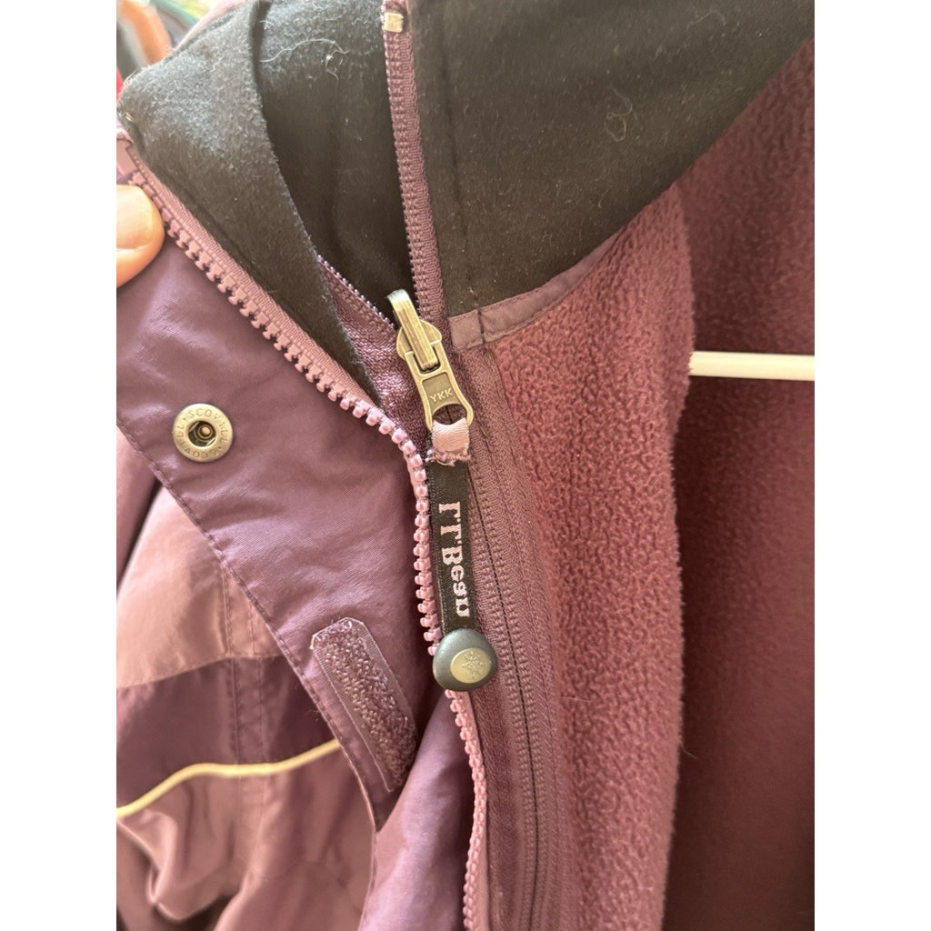 Vtg LL Bean Jacket Womens Petite Medium Purple Warm Up Fleece Lined Ski Snow M