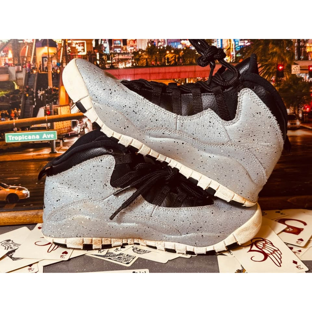 Nike Air Jordan 10 Retro GS Cement Smoke Grey Black 310806-062 5.5Y / Women’s 7