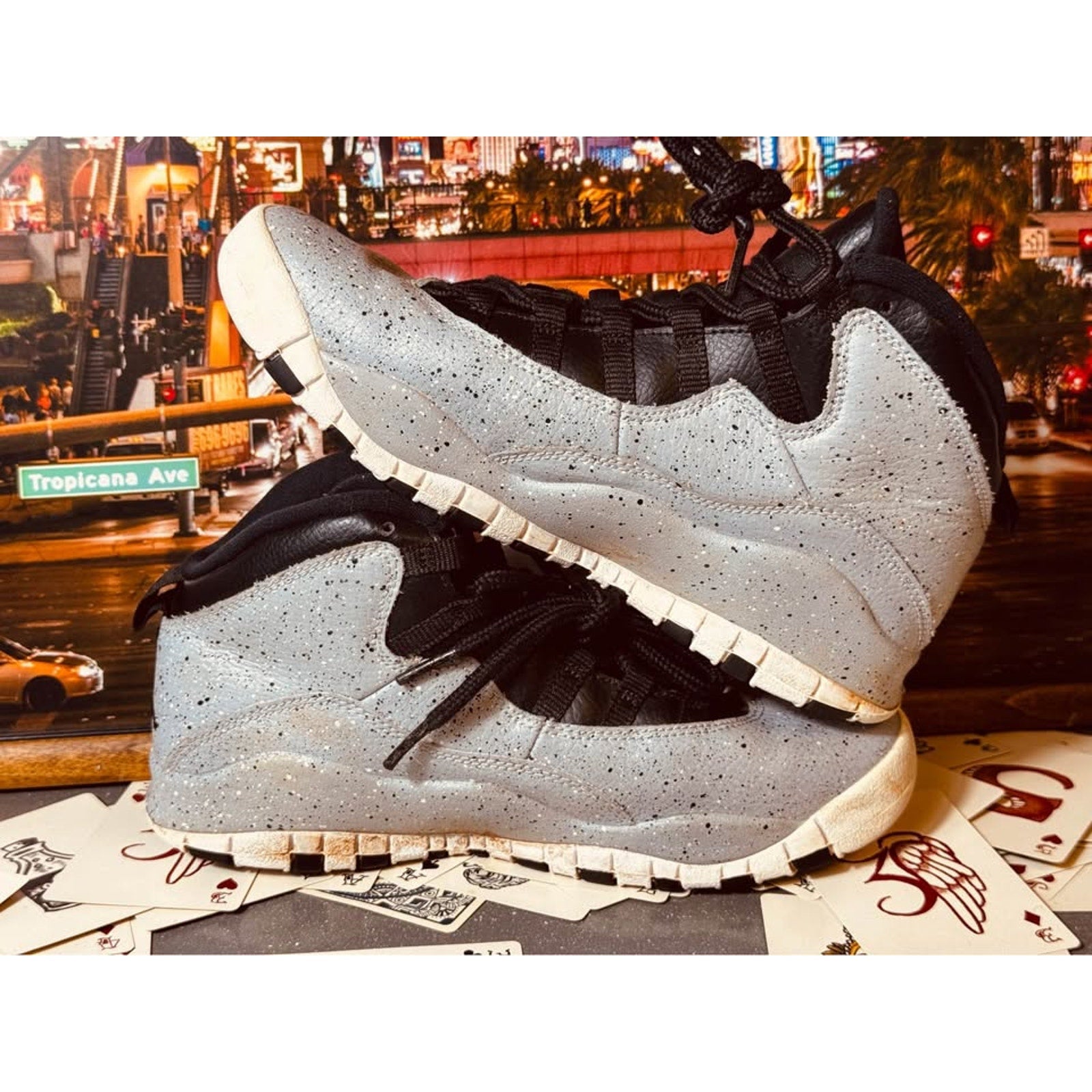 Nike Air Jordan 10 Retro GS Cement Smoke Grey Black 310806-062 5.5Y / Women’s 7