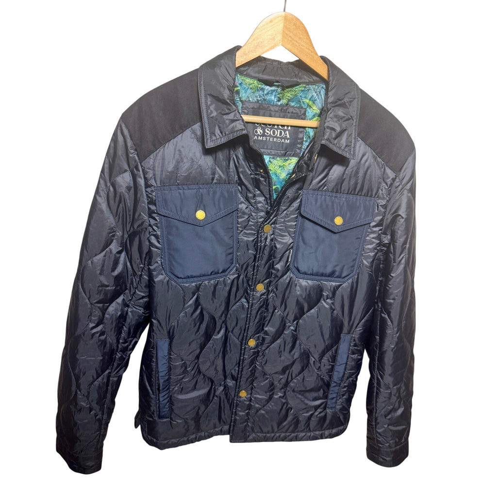 Scotch & Soda Amsterdam Quilted Jacket 3M Thinsulate Snap Shirt Coat Men S
