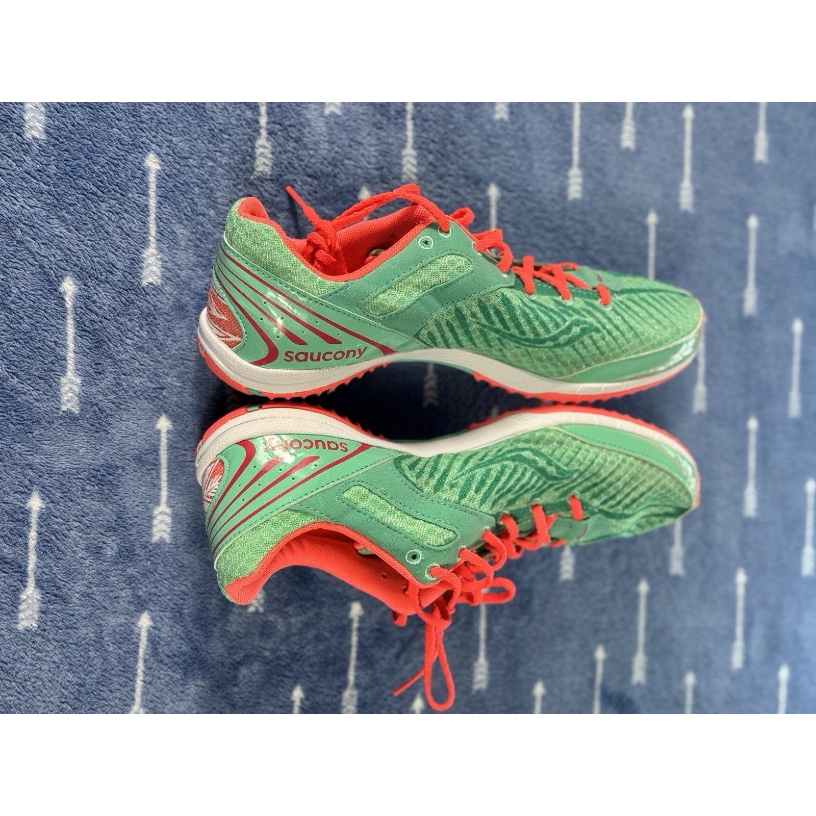 Saucony Endorphin Kilkenny XC5 Spike Women 10 Men 8.5 Green Red Aqua Vizi Coral