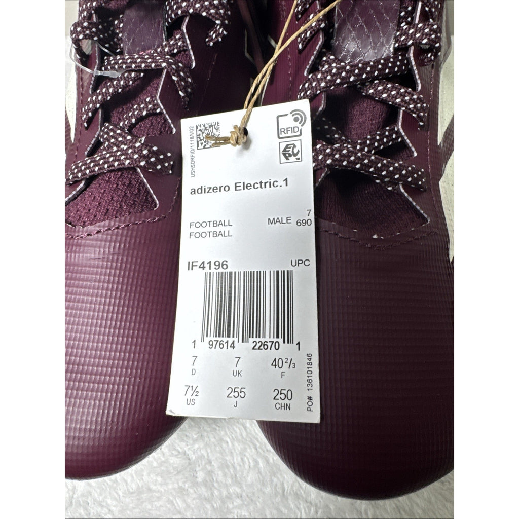 Adidas Adizero Electric.1 Football Cleats Men’s Sz 7.5 Maroon White NFL New