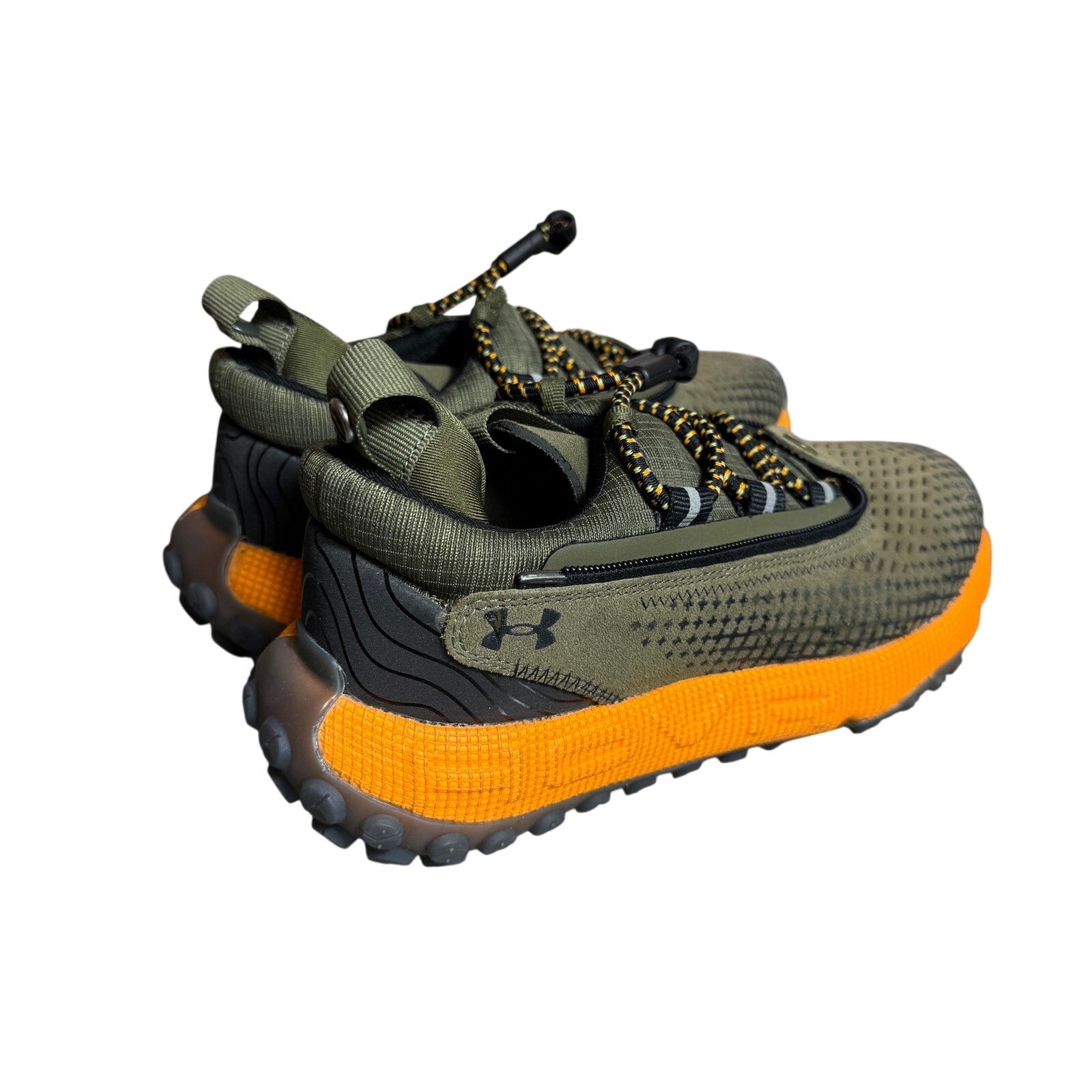 Under Armour HOVR Summit Fat Tire Delta Trail Shoes Marine Green Orange M4.5 W6