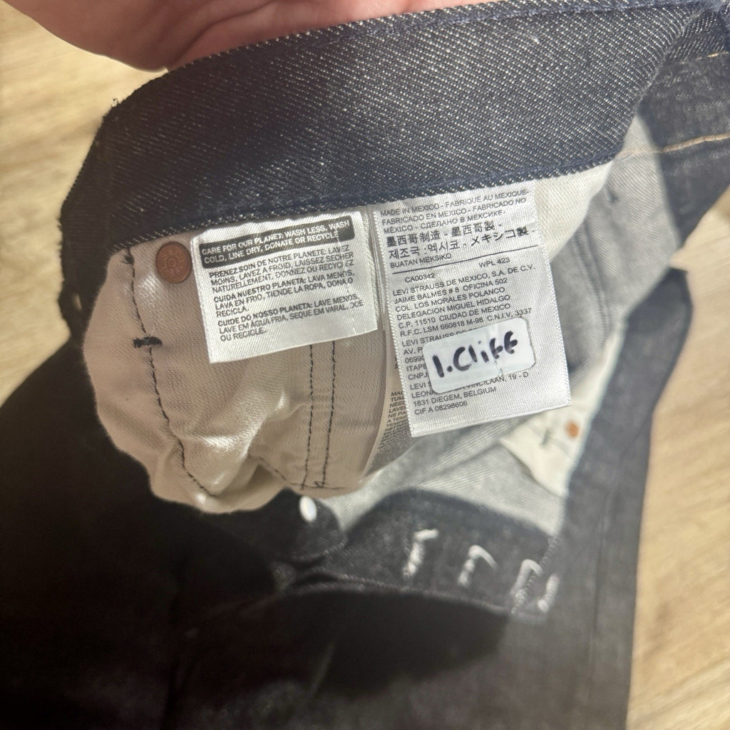 Vtg Levi's 501 Button Fly Jeans Mens 38x32 Black Dark Wash Straight Leg Denim