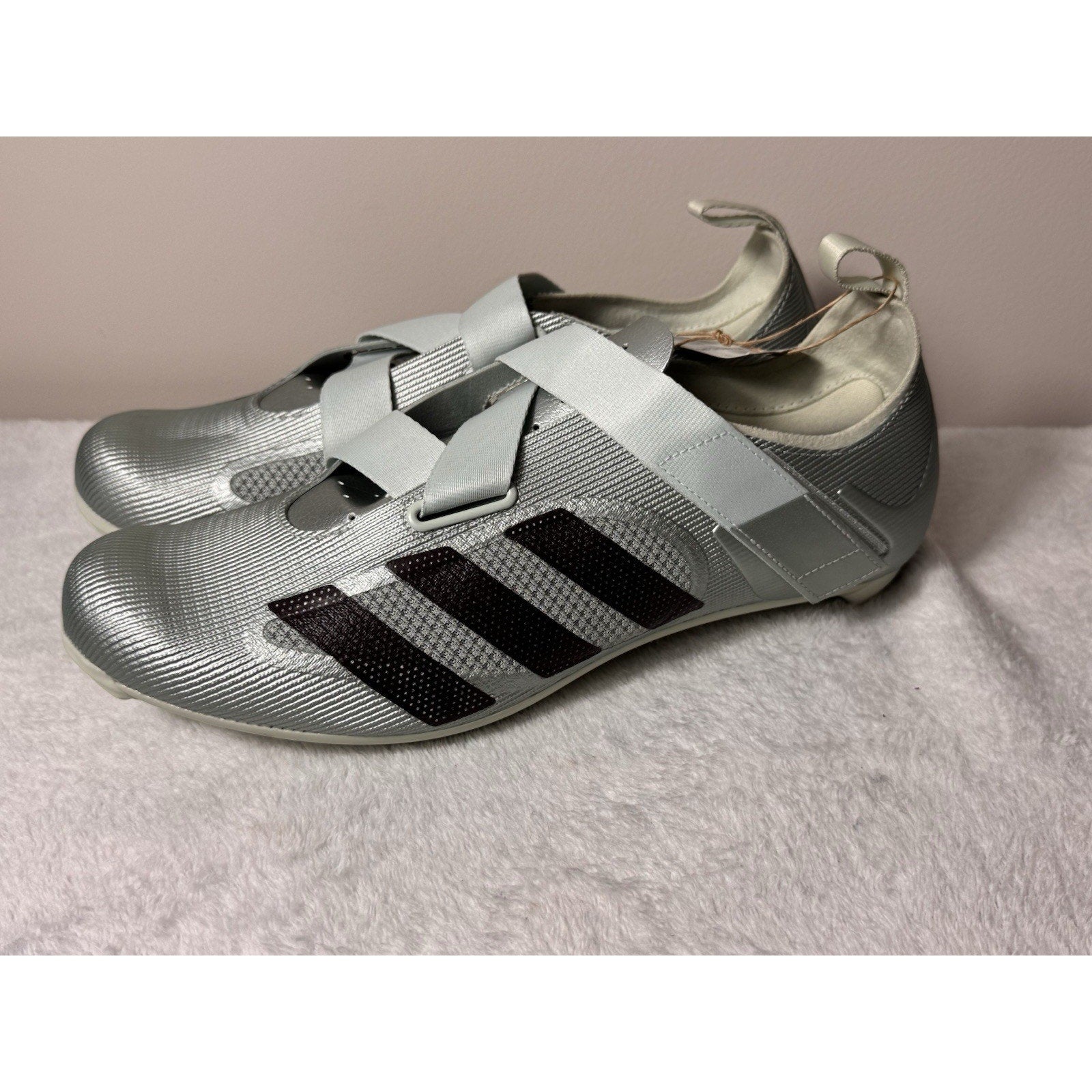 Adidas Indoor Cycling Shoes Triple Strap Grey Green Sz 10 AIG5466 New w/ Tags