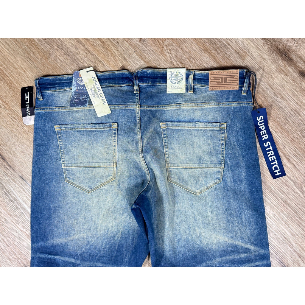 Jordan Craig Legacy Edition Aaron Jeans Men 46x32 Blue Stretch Slim Taper Denim