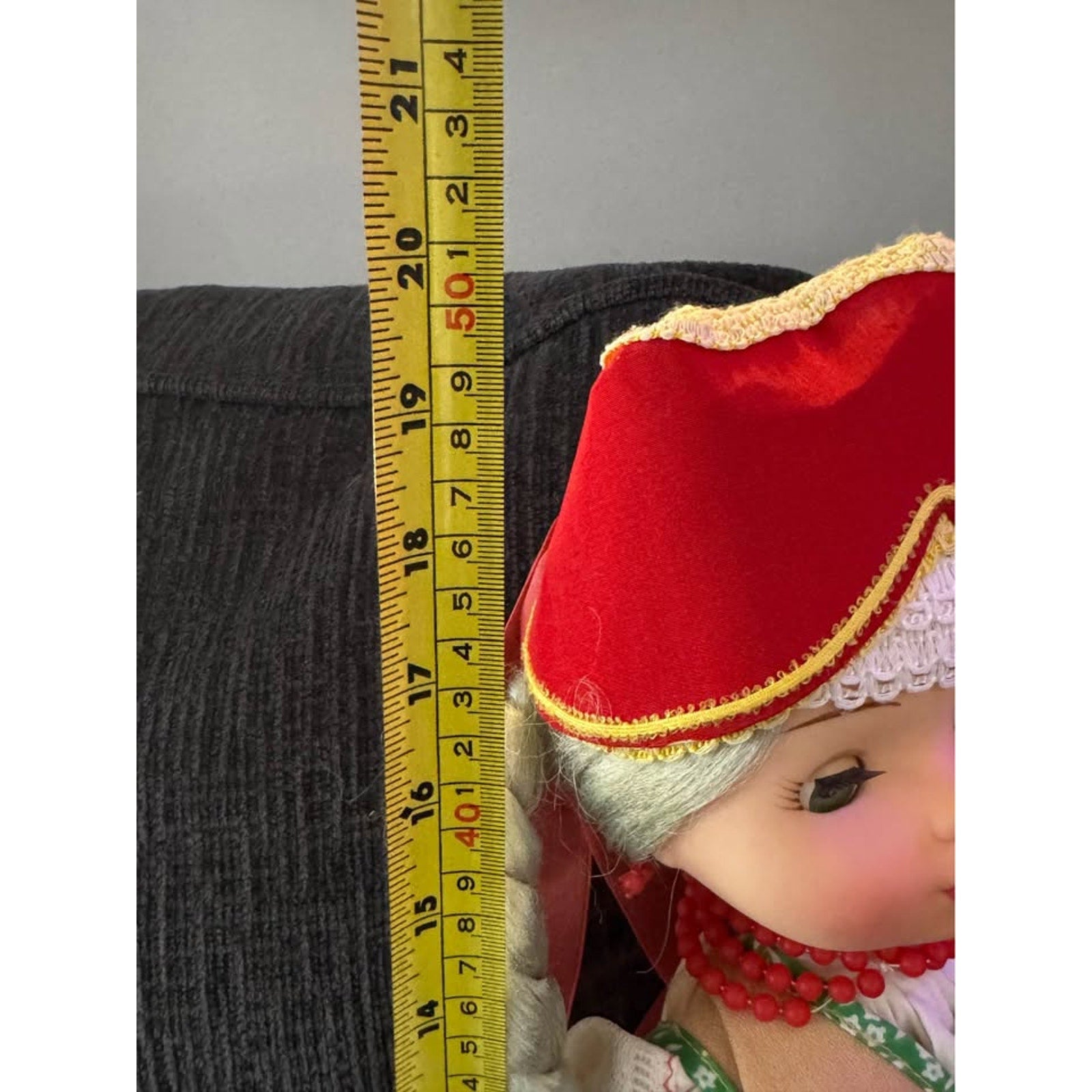 Vintage Russian Tambov Folk Costume Doll 20” Marta Toy Factory Tagged