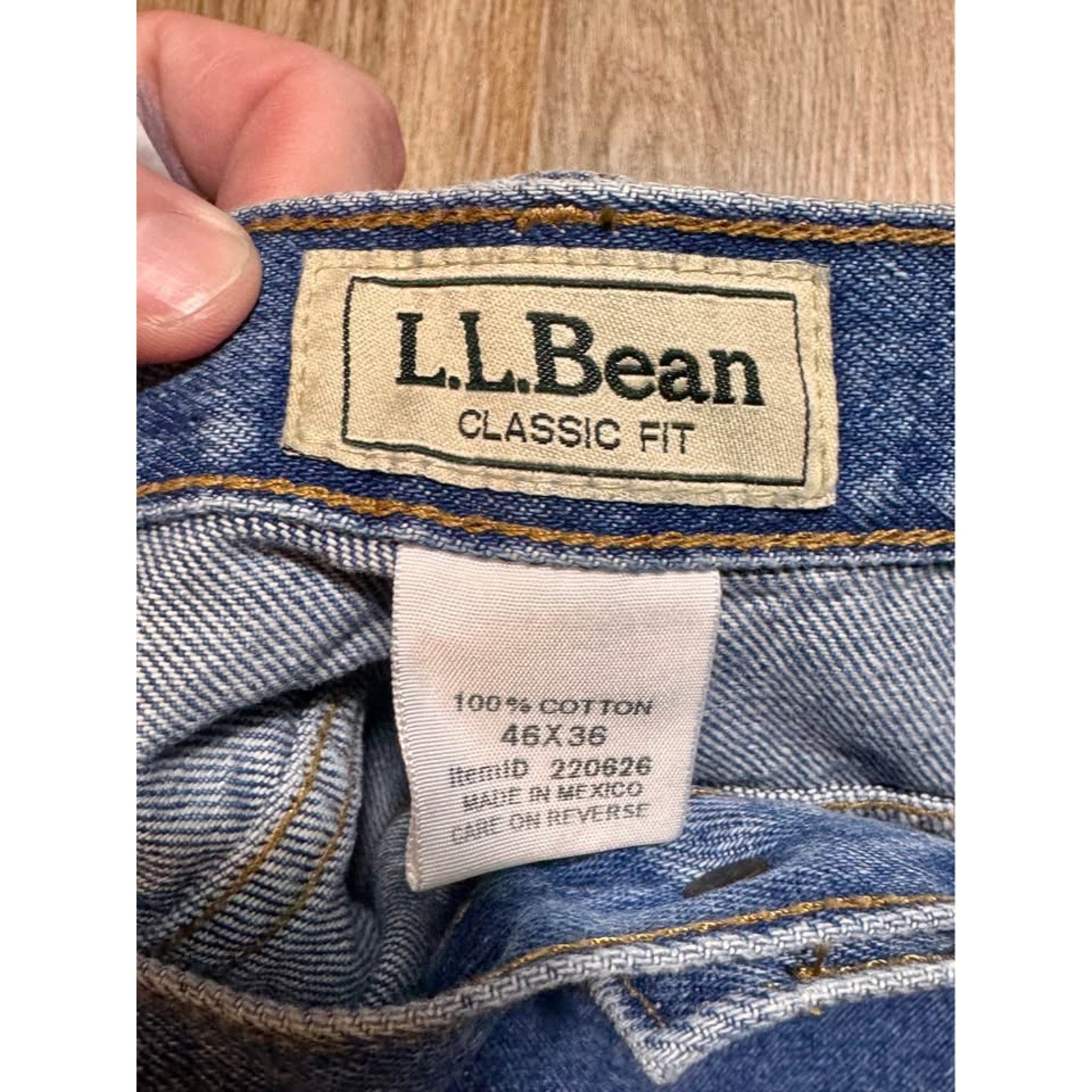 L.L.Bean Men’s Classic Fit 100% Cotton Jeans 46x36 NWT – Medium Blue Straight Leg