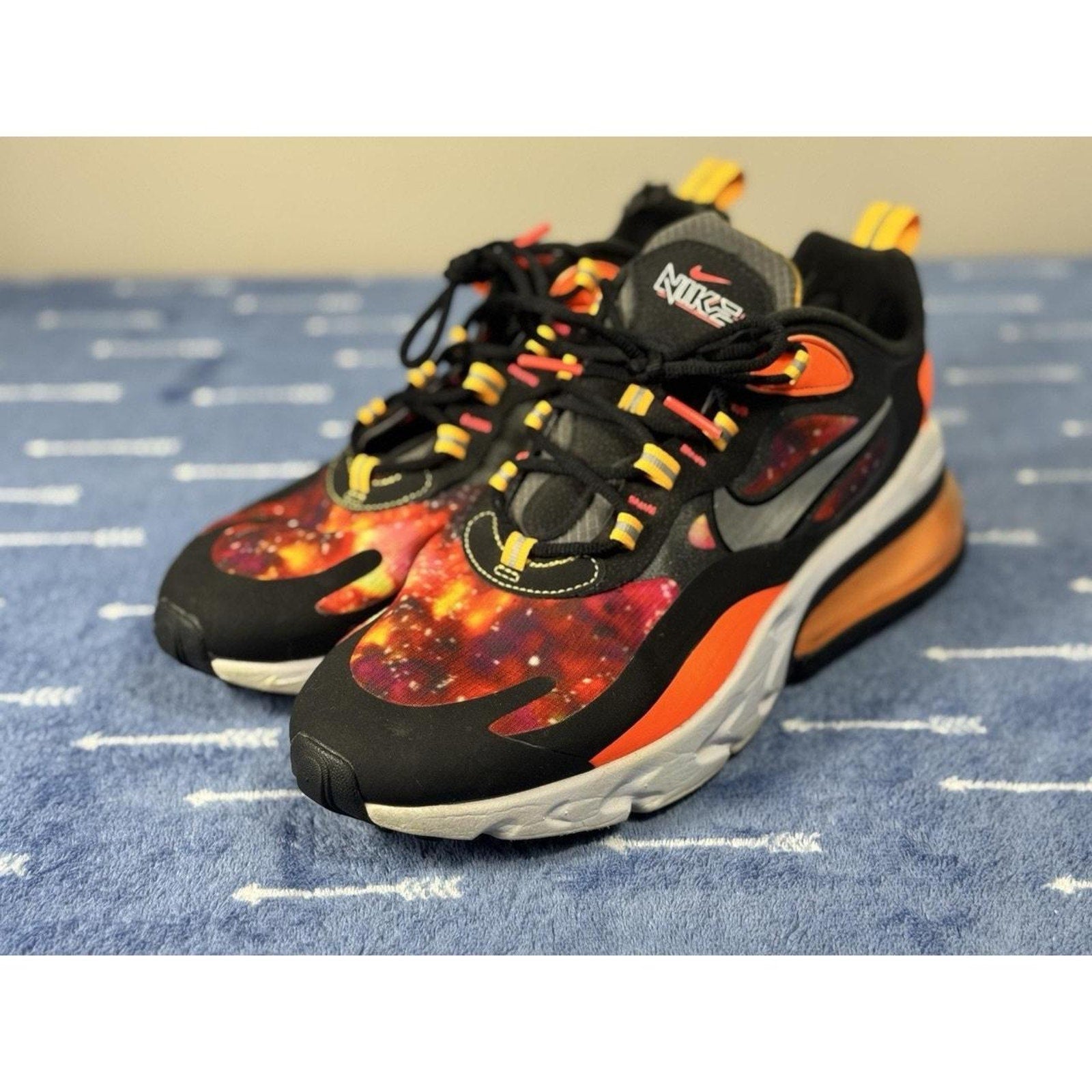 Nike Air Max 270 React Galaxy CW8567-001 Black Orange Men’s 8 / Wmns 9.5